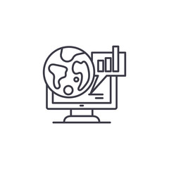 Global Market indicators linear icon concept. Global Market indicators line vector sign, symbol, illustration.