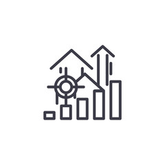 Growth plan linear icon concept. Growth plan line vector sign, symbol, illustration.