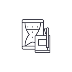 History subject linear icon concept. History subject line vector sign, symbol, illustration.