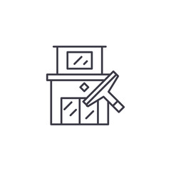 House cleaning linear icon concept. House cleaning line vector sign, symbol, illustration.