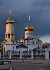 Fototapeta na wymiar Russia. Western Siberia. The City Of Novokuznetsk. The temple of the Holy Nobleborn princes Peter and Fevronia