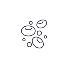 Human cells linear icon concept. Human cells line vector sign, symbol, illustration.