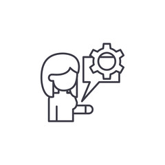 Induction linear icon concept. Induction line vector sign, symbol, illustration.