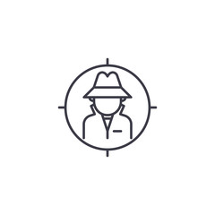 Investigation linear icon concept. Investigation line vector sign, symbol, illustration.