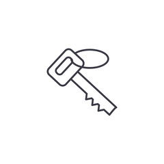 Key linear icon concept. Key line vector sign, symbol, illustration.
