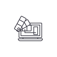 Key elements linear icon concept. Key elements line vector sign, symbol, illustration.