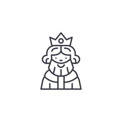 King linear icon concept. King line vector sign, symbol, illustration.