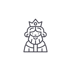 King linear icon concept. King line vector sign, symbol, illustration.