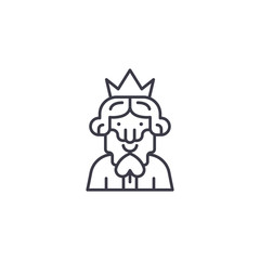 King of spades linear icon concept. King of spades line vector sign, symbol, illustration.