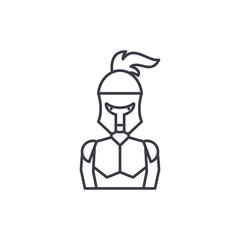 Knight's armour linear icon concept. Knight's armour line vector sign, symbol, illustration.