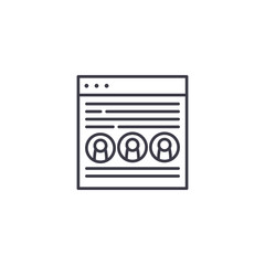 Landing page linear icon concept. Landing page line vector sign, symbol, illustration.