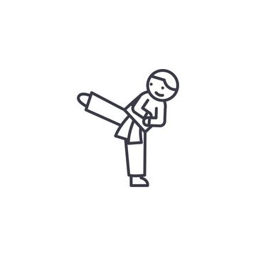 recommend clip art: Karate linear icon concept. Karate line vector sign, symbol, illustration.