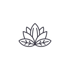 Fototapeta na wymiar Lotus linear icon concept. Lotus line vector sign, symbol, illustration.