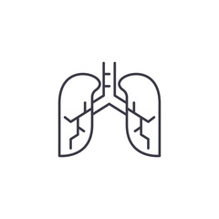 Lungs linear icon concept. Lungs line vector sign, symbol, illustration.