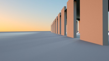 3d render wall