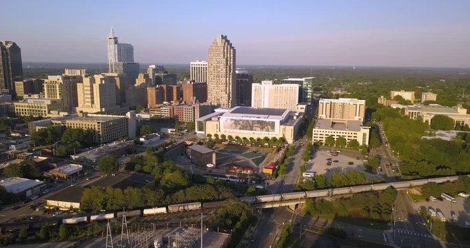 Aerial View Raleigh North Carolina Downtown City Skyline