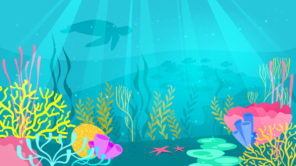 underwater background with sea flora