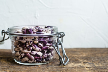 Dry organic purple grains-beens