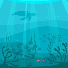  cartoon style underwater background