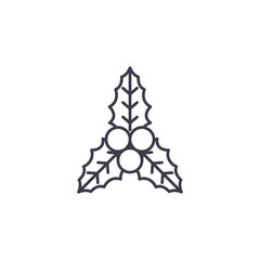 Mistletoe linear icon concept. Mistletoe line vector sign, symbol, illustration.