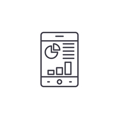 Mobile analytics linear icon concept. Mobile analytics line vector sign, symbol, illustration.