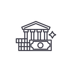 Mortgage loan linear icon concept. Mortgage loan line vector sign, symbol, illustration.