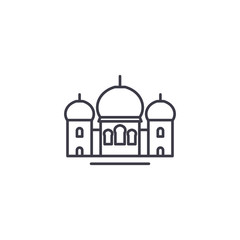 Mosque linear icon concept. Mosque line vector sign, symbol, illustration.