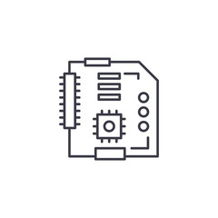 Motherboard linear icon concept. Motherboard line vector sign, symbol, illustration.