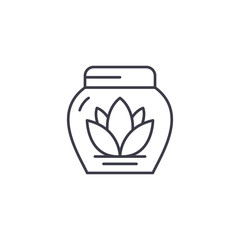 Natural cream linear icon concept. Natural cream line vector sign, symbol, illustration.