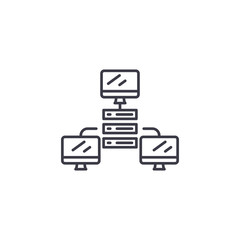 Network system linear icon concept. Network system line vector sign, symbol, illustration.