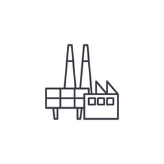 Oil platform linear icon concept. Oil platform line vector sign, symbol, illustration.