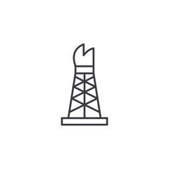Oil rig linear icon concept. Oil rig line vector sign, symbol, illustration.