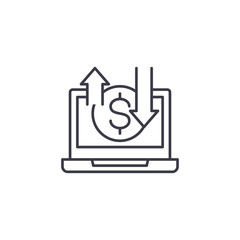 Online business linear icon concept. Online business line vector sign, symbol, illustration.