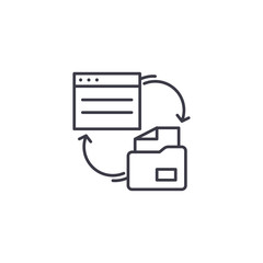 Paperwork linear icon concept. Paperwork line vector sign, symbol, illustration.