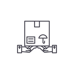 Parcel handling linear icon concept. Parcel handling line vector sign, symbol, illustration.