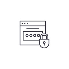 Password linear icon concept. Password line vector sign, symbol, illustration.