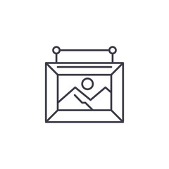 Picture in frame linear icon concept. Picture in frame line vector sign, symbol, illustration.