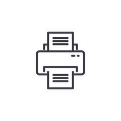 Printer linear icon concept. Printer line vector sign, symbol, illustration.