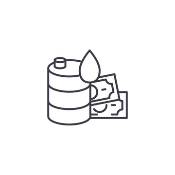 Price per barrel linear icon concept. Price per barrel line vector sign, symbol, illustration.