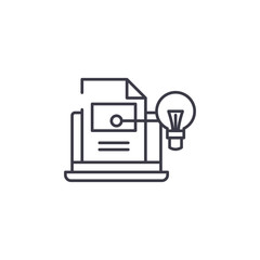 Project documentation linear icon concept. Project documentation line vector sign, symbol, illustration.