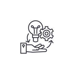 Project management linear icon concept. Project management line vector sign, symbol, illustration.
