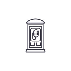 Public phone linear icon concept. Public phone line vector sign, symbol, illustration.