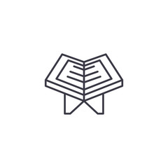 Quran linear icon concept. Quran line vector sign, symbol, illustration.
