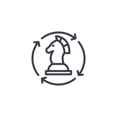 Regular strategy linear icon concept. Regular strategy line vector sign, symbol, illustration.