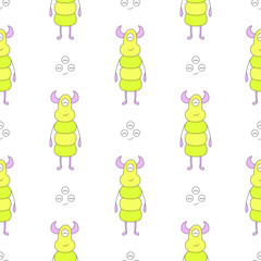 Seamless baby pattern with monster and face. Best Choice for cards, invitations, printing, party packs, blog backgrounds, paper craft, party invitations, digital scrapbooking.
