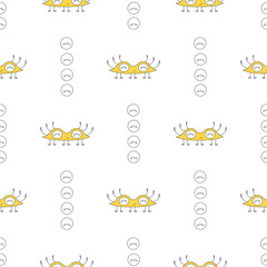 Seamless baby pattern with monster and face. Best Choice for cards, invitations, printing, party packs, blog backgrounds, paper craft, party invitations, digital scrapbooking.