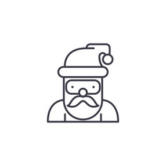 Santa Claus linear icon concept. Santa Claus line vector sign, symbol, illustration.