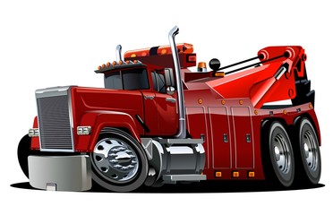 Cartoon big rig tow truck © Mechanik
