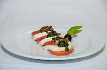 Caprese salad with white background