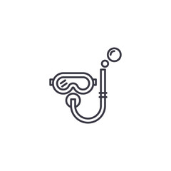 Snorkelling linear icon concept. Snorkelling line vector sign, symbol, illustration.